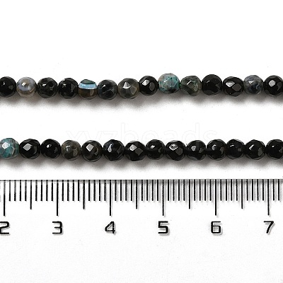 Faceted Natural Fire Crackle Agate Beads Strands G-F447-4mm-A18-01-1