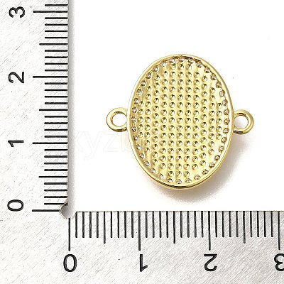 Rack Plating Brass Micro Pave Cubic Zirconia Connector Charm KK-P287-54G-1