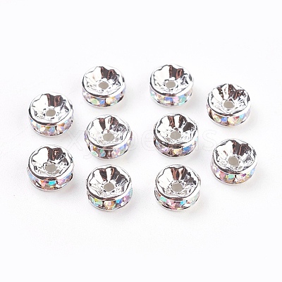 Brass Rhinestone Spacer Beads X-RB-A014-Z8mm-28S-NF-1