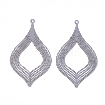 430 Stainless Steel Filigree Pendants STAS-S108-09A-1