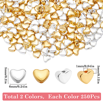 500Pcs 2 Colors Alloy Beads FIND-SP0002-21-1