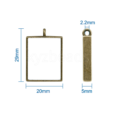 Alloy Open Back Bezel Big Pendants PALLOY-TA0021-02AB-1
