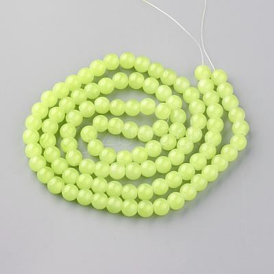 Baking Paint Imitation Jade Glass Round Bead Strands X-DGLA-Q021-10mm-08-1