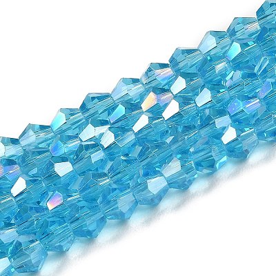 Transparent Electroplate Glass Beads Strands GLAA-F029-2mm-A19-1