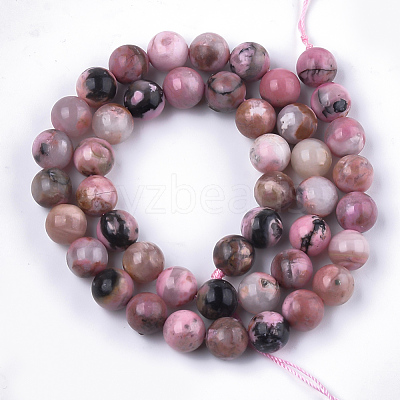 Natural Rhodonite Beads Strands G-S333-6mm-029-1