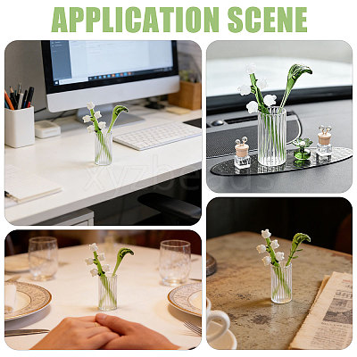 2Pcs Glass Flower Display Decorations AJEW-CO0001-04A-1