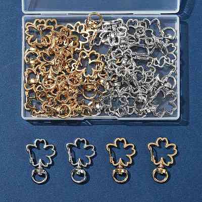 40Pcs 2 Colors Alloy Swivel Snap Hook Clasps FIND-FS0004-73D-1