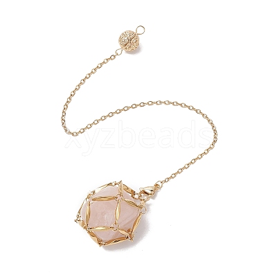 Stainless Steel Braided Chain Macrame Pouch Empty Stone Holder Dowsing Pendulums PALLOY-JF02737-03-1