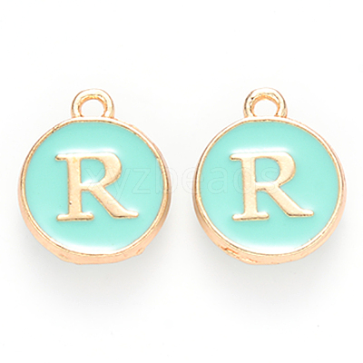 Golden Plated Alloy Enamel Charms X-ENAM-S118-05R-1