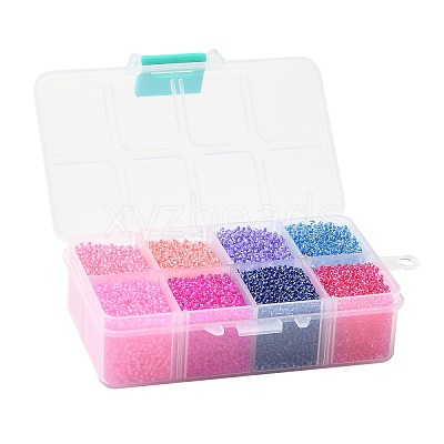 FGB 200G 8 Colors 12/0 Grade A Round Glass Seed Beads SEED-JP0010-05-2mm-1