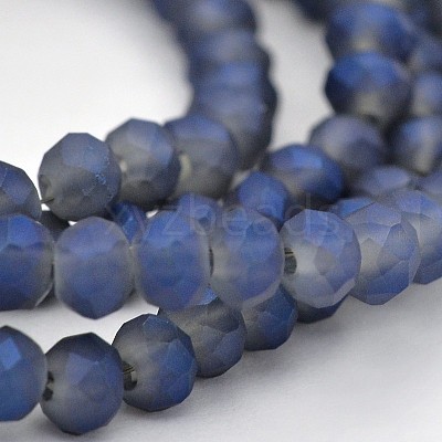Full Rainbow Plated Faceted Rondelle Glass Beads Strands EGLA-J054-3x2mm-FR04-1