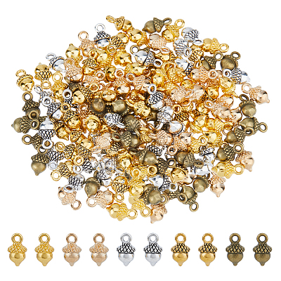 150Pcs 5 Colors Tibetan Style Alloy Pendants FIND-FH0009-32-1