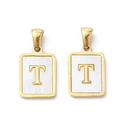 Ion Plating(IP) 304 Stainless Steel Pave Shell Pendants X-STAS-G327-01G-T-1