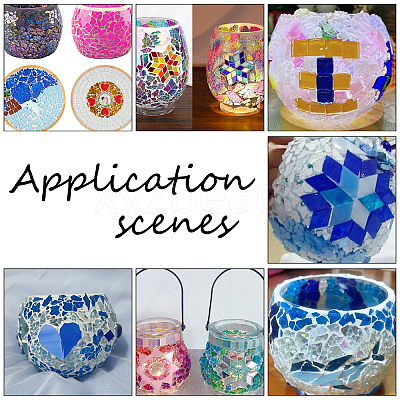 Glass Mosaic Cabochons DIY-WH0029-68-1