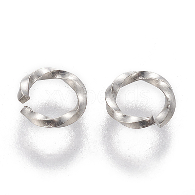 Tarnish Resistant 304 Stainless Steel Twisted Open Jump Rings STAS-L233-008A-P-1