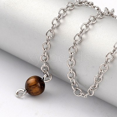 Natural Tiger Eye Sphere Dowsing Pendulums X-BJEW-E292-A09-1