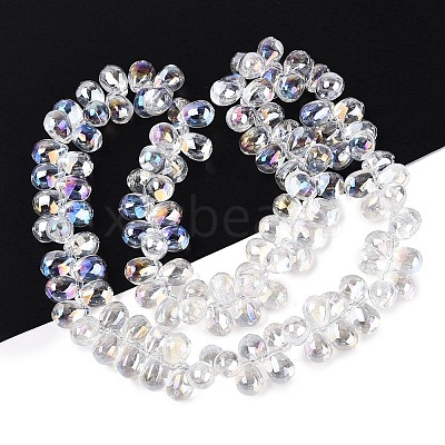 Electroplate Baking Paint Transparent Glass Beads Strands GL-N005-02A-C16-1