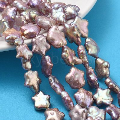 Natural Baroque Keshi Pearl Beads Strands PEAR-P064-04B-04B-1