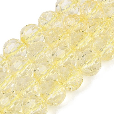Crackle Transparent Glass Beads Strands GLAA-N068-06A-07-1