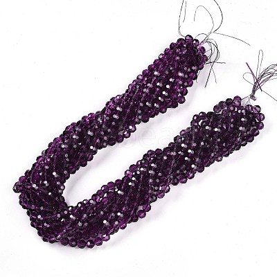 Baking Paint Transparent Glass Beads Strands DGLA-A035-T10mm-A09-1