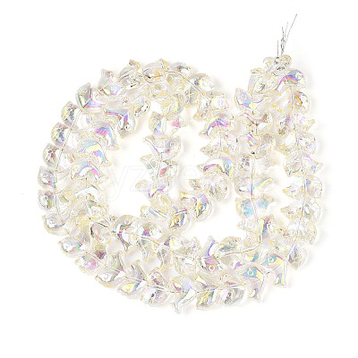 Baking Paint Electroplate Transparent Glass Beads Strands EGLA-N017-06-B01-1