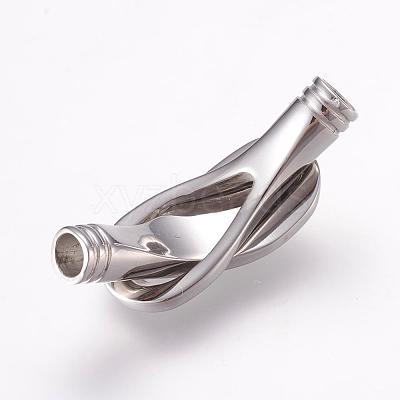 304 Stainless Steel Magnetic Clasps with Glue-in Ends STAS-L189-09P-1