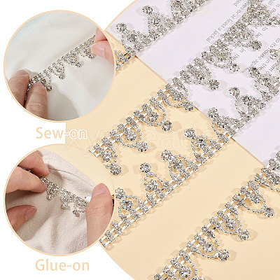 Flower Crystal Glass Rhinestone Cup Chains DIY-GL0005-73-1