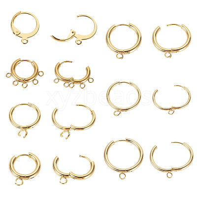 14Pcs 7 Styles 201/316 Stainless Steel Huggie Hoop Earring Findings STAS-TA0005-50-1