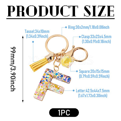 Alloy Resin Polygon Keychains KEYC-TADJ0002-03G-F-1