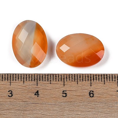 Natural Orange Red Agate(Dyed & Heated) Cabochons G-O175-15C-02-1