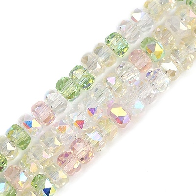Electroplate Glass Beads Strands X-EGLA-B011-04A-04-1