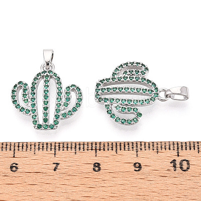 Brass Micro Pave Cubic Zirconia Pendants KK-N257-71P-1