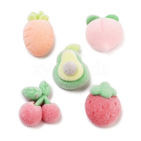 Flocking Opaque Resin Fruit Decoden Cabochons RESI-H165-13-1