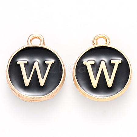 Golden Plated Alloy Charms LS-ENAM-S118-02W-1