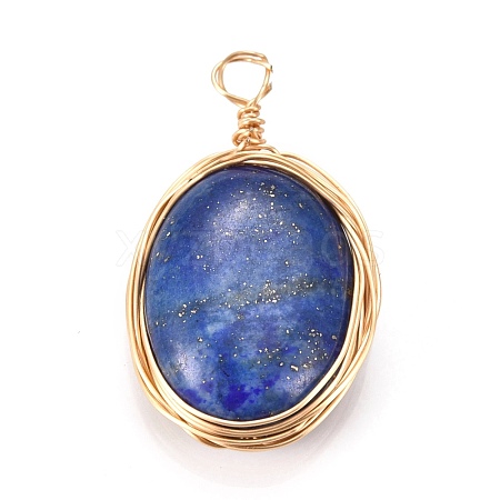 Natural Lapis Lazuli Pendants X-PALLOY-JF00467-04-1