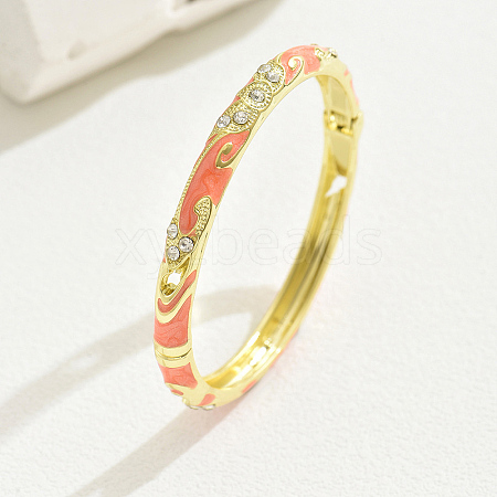 Fashionable Casual Retro Alloy Rhinestone Bangles with Enamel for Women QT6970-6-1