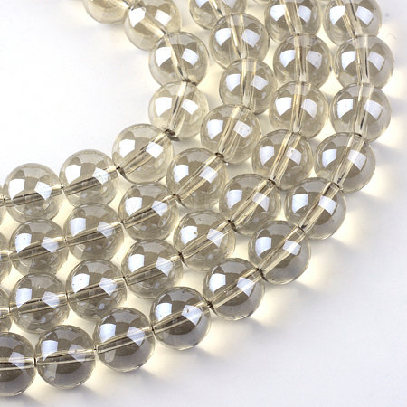 Electroplate Glass Beads Strands EGLA-Q062-8mm-A11-1