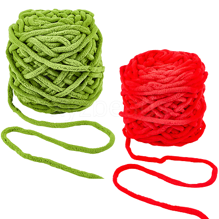 2 Skeins 2 Colors Super Bulky Chenille Polyester Yarn OCOR-CY0002-63B-1