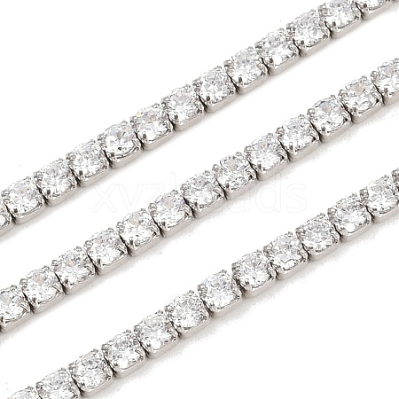 925 Sterling Silver Clear Cubic Zirconia Chains STER-C016-02A-P02-1