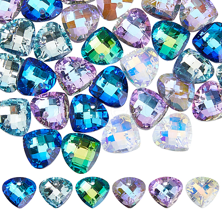 48Pcs Electroplated Glass Pendants EGLA-HS0001-13-1