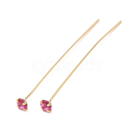 Brass Micro Pave Cubic Zirconia Stud Earring Findings CU-CBA4618-01G-03-1