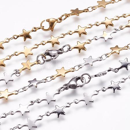 304 Stainless Steel Chain Necklaces STAS-P164-27-1