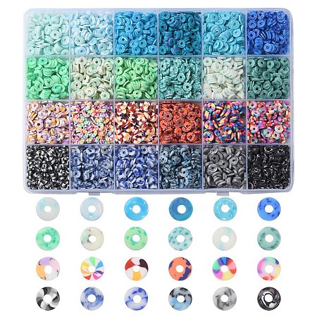 3960Pcs 24 Style Handmade Polymer Clay Beads CLAY-YW0001-77-1