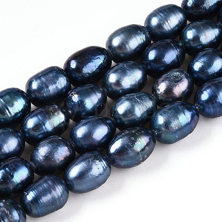 Natural Cultured Freshwater Pearl Beads Strands PEAR-N012-08L-01-1