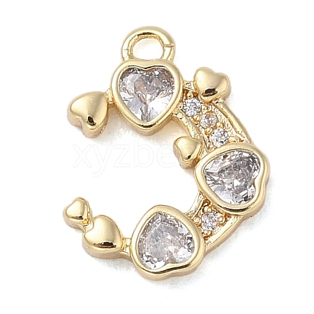 Brass with Cubic Zirconia Charms KK-Q817-04G-1