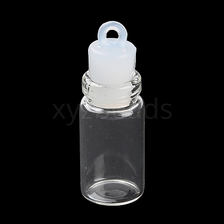 Clear Glass Wishing Bottle Pendants GLAA-A010-01J-1