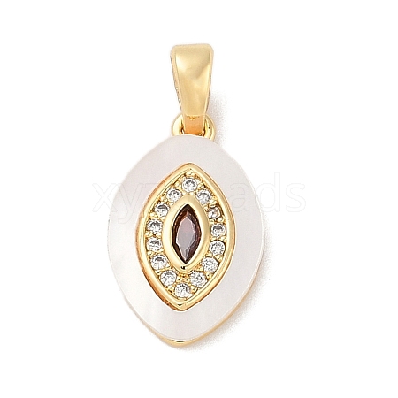 Brass Micro Pave Cubic Zirconia Pendants KK-Q030-03A-G-1