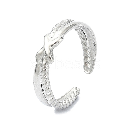 304 Stainless Steel Cuff Rings for Women RJEW-M019-53P-1