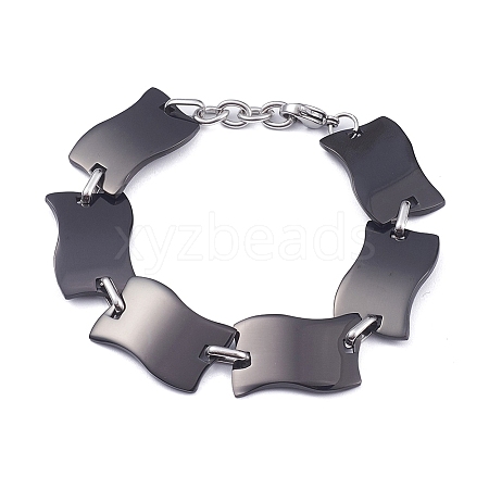 304 Stainless Steel Link Chain Bracelets BJEW-G582-62BP-1