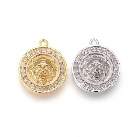 Brass Micro Pave Cubic Zirconia Pendants KK-F809-08-1